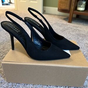 Black Journee Collection Elenney Pump stiletto slingbacks